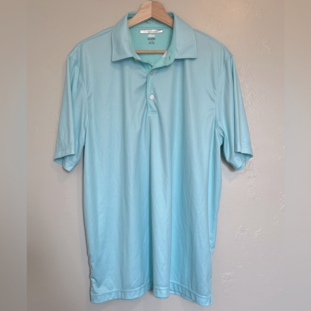 Men's Greg Norman Light Blue Play Dri Polo Golf Shirt